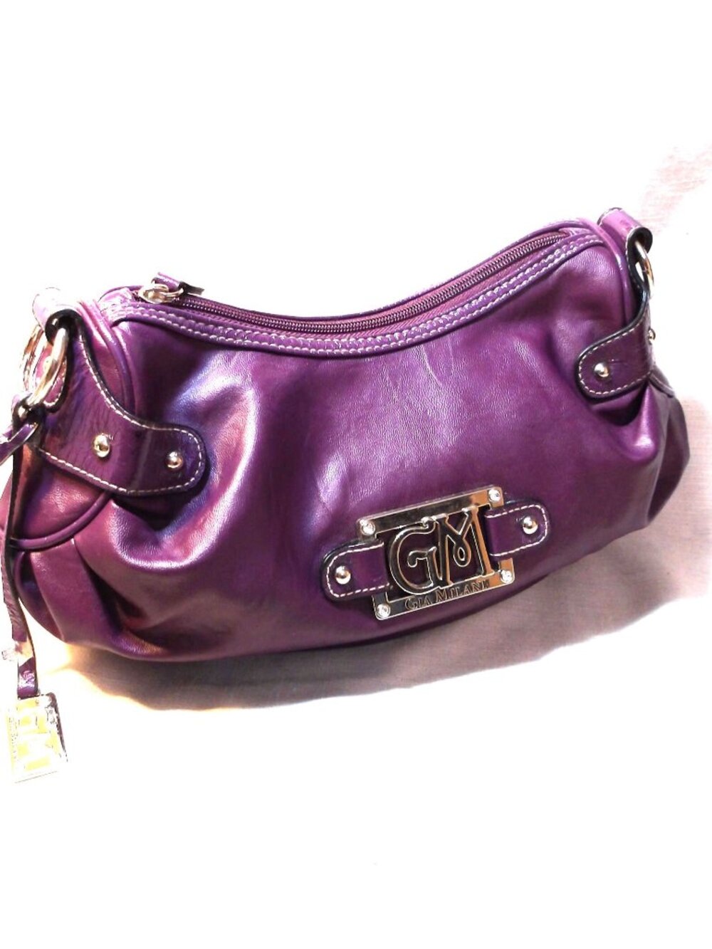 ~~~ GIA MILANI ~~~ Leather HAND BAG / Purple